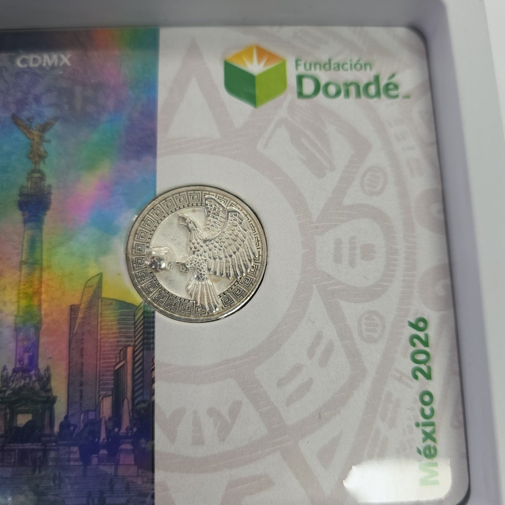 MEDALLA CONMEMORATIVA FRD FÚTBOL MOTIVO ÁGUILA PLATA .925 8.9 GR (NUEVO)