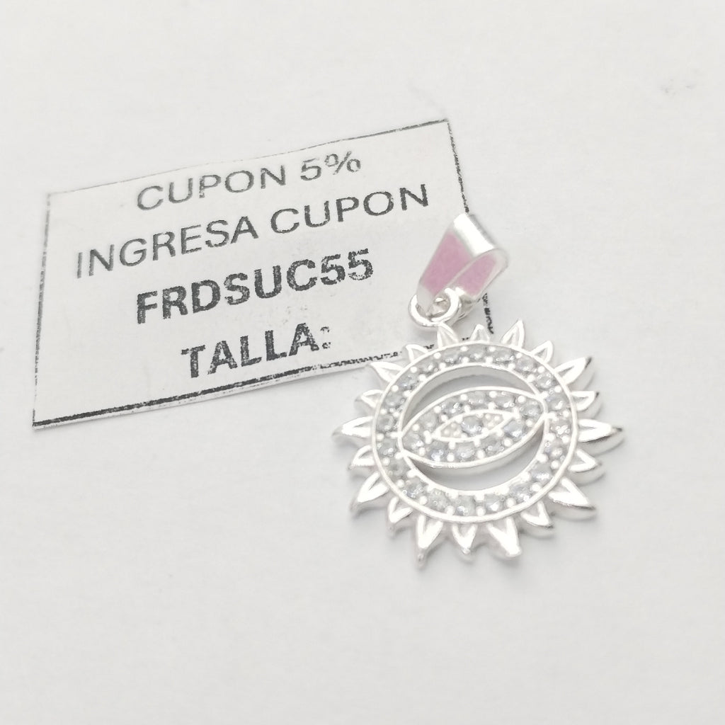 DIJE OJO MAGICO CON CIRCONIAS PLATA .925 2 GR (NUEVO)