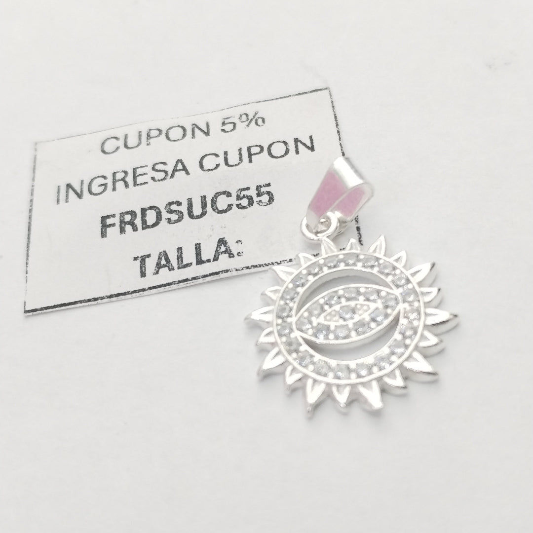 DIJE OJO MAGICO CON CIRCONIAS PLATA .925 2 GR (NUEVO)