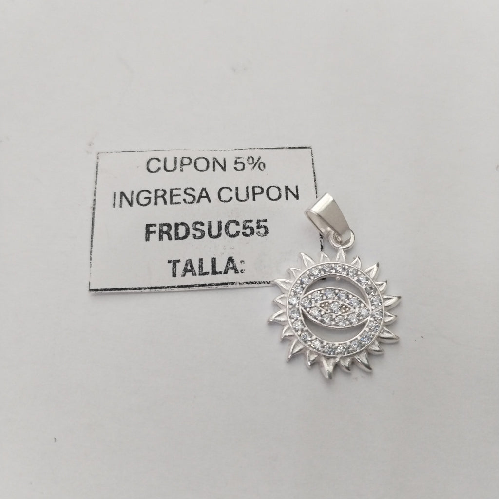 DIJE OJO MAGICO CON CIRCONIAS PLATA .925 1.9 GR (NUEVO)