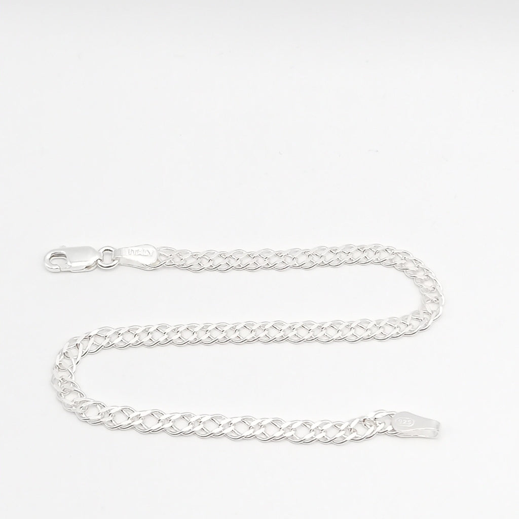 PULSERA DOBLE ESLABON PLATA .925 18 CM 3.53 GR (NUEVO)