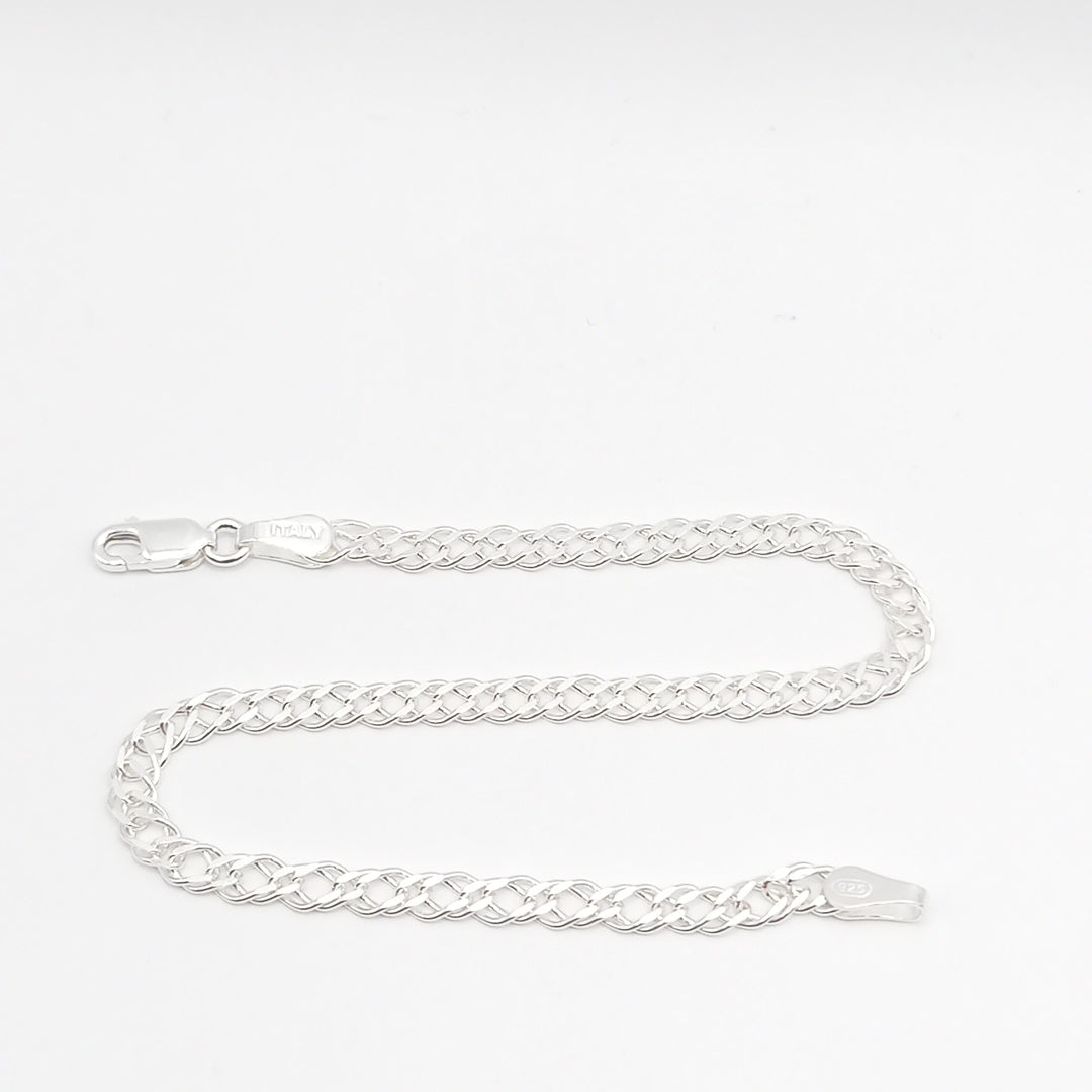 PULSERA DOBLE ESLABON PLATA .925 18 CM 3.53 GR (NUEVO)
