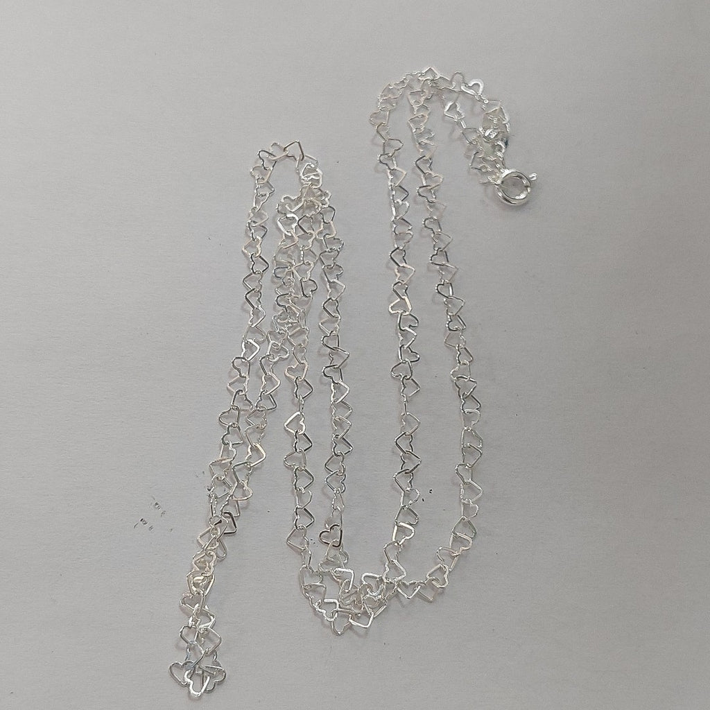 CADENA CORAZONES PLATA .925 60 CM 3.02 GR (NUEVO)