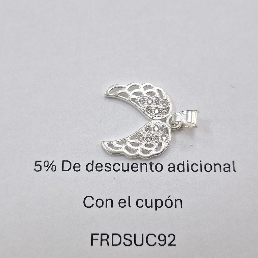 DIJE ALAS C/CIRCONIAS PLATA .925 2.3 GR (NUEVO)
