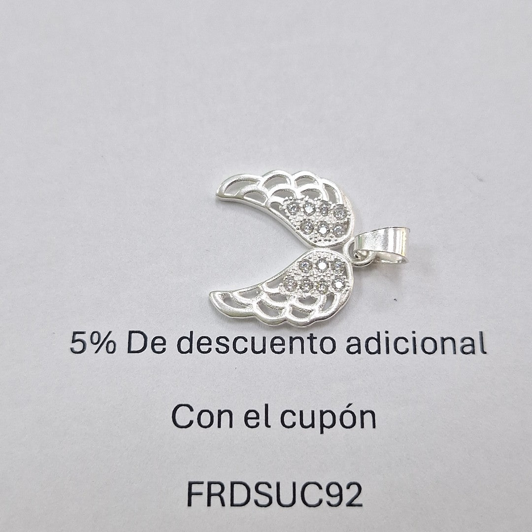 DIJE ALAS C/CIRCONIAS PLATA .925 2.3 GR (NUEVO)