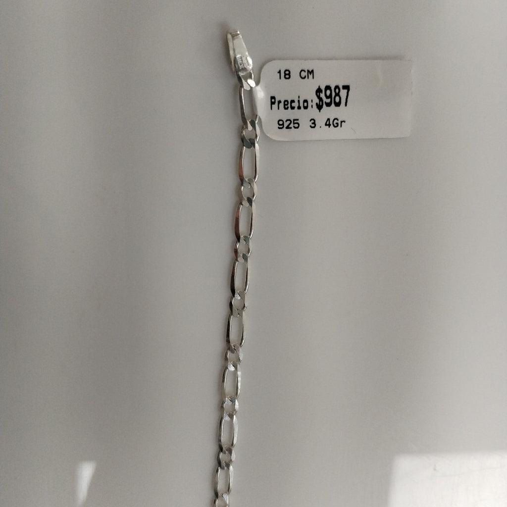 PULSERA TEJIDO 1X1 PLATA .925 18 CM 3.4 GR (NUEVO)