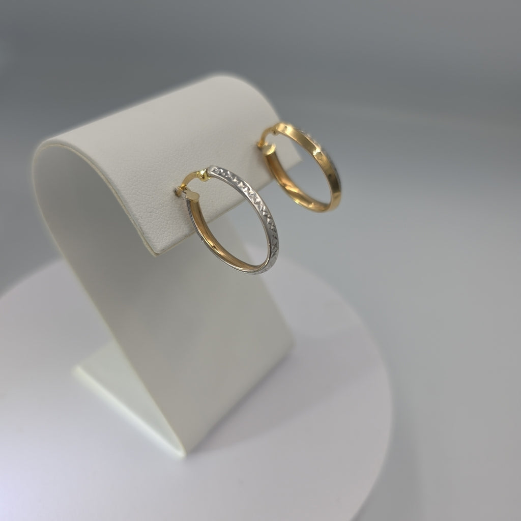 ARRACADAS PAR ORO, ORO COMBINADO 14 K 1.6 GRMS (SEMINUEVO)
