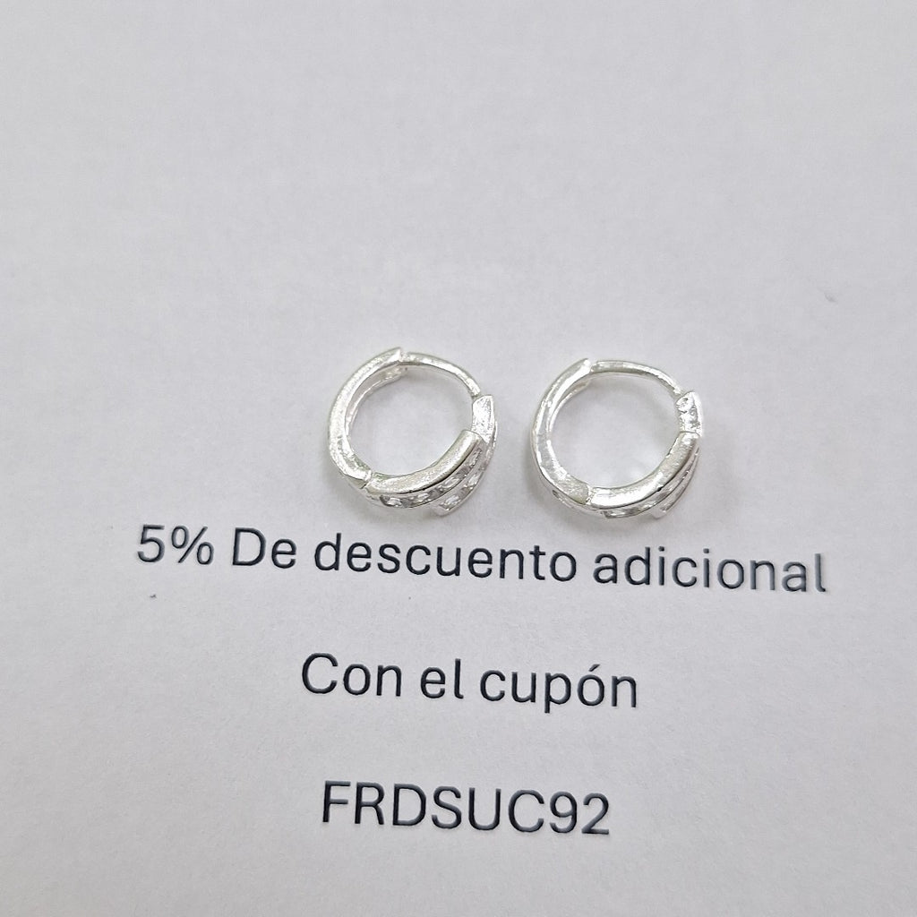 HUGGIES CIRCONIAS PLATA .925 1.9 GR (NUEVO)