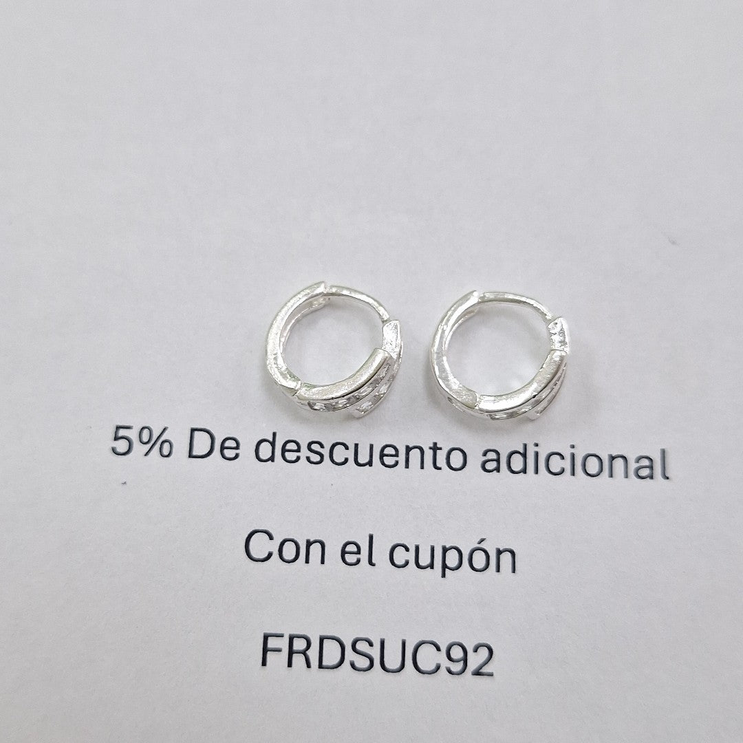 HUGGIES CIRCONIAS PLATA .925 1.9 GR (NUEVO)