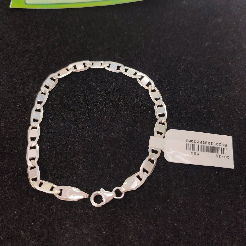 PULSERA TEJIDO ESPEJO PLATA .925 21 CM 8 GR (NUEVO)