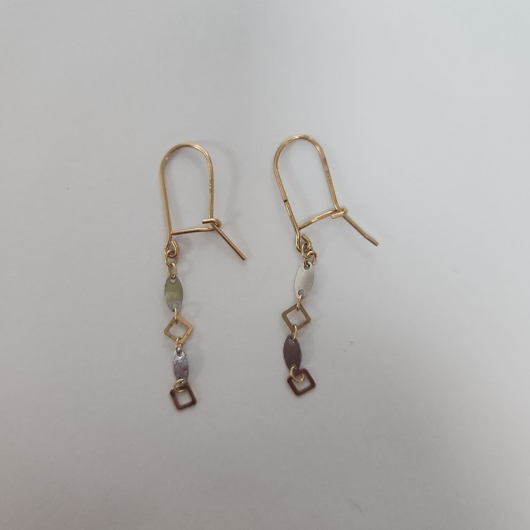 ARETES PAR ORO COMBINADO 14 K 0.6 GRMS (SEMINUEVO)