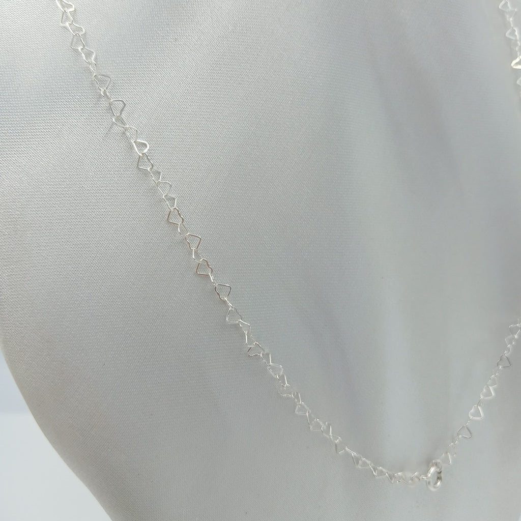 CADENA CORAZONES PLATA .925 55 CM 2.72 GR (NUEVO)