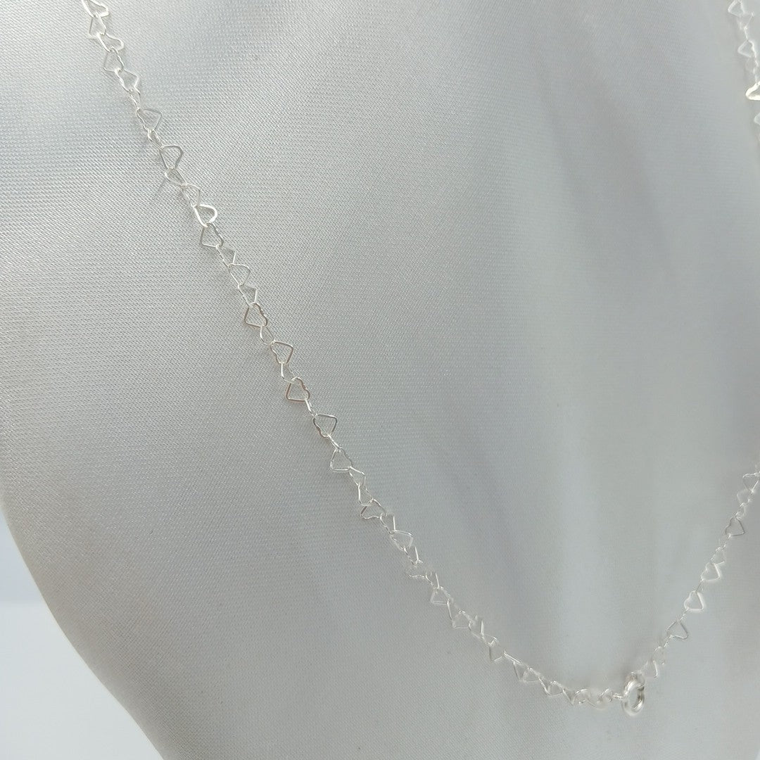 CADENA CORAZONES PLATA .925 55 CM 2.72 GR (NUEVO)