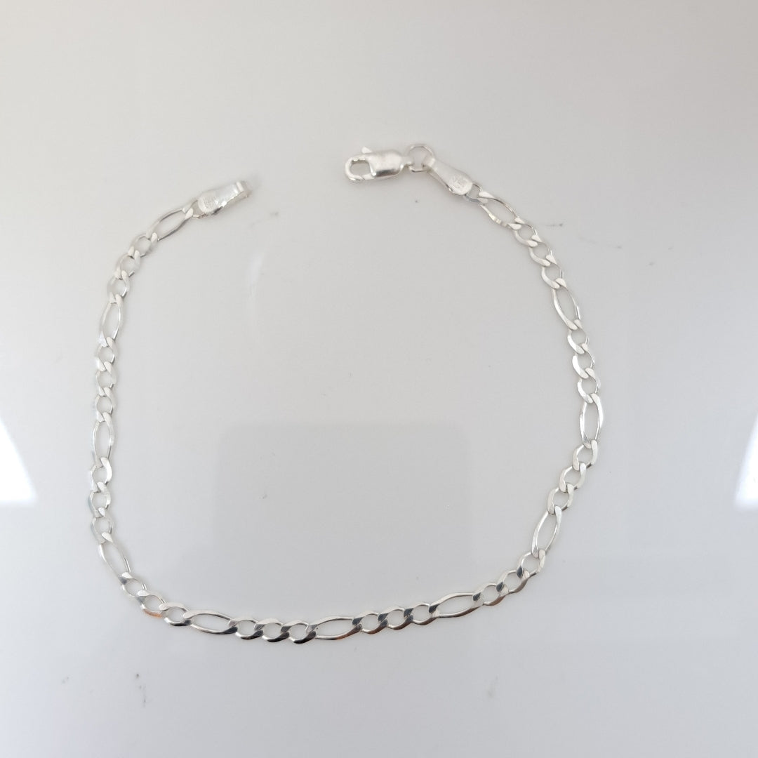 PULSERA TEJIDO 3X1 PLATA .925 21 CM 3.2 GR (NUEVO)