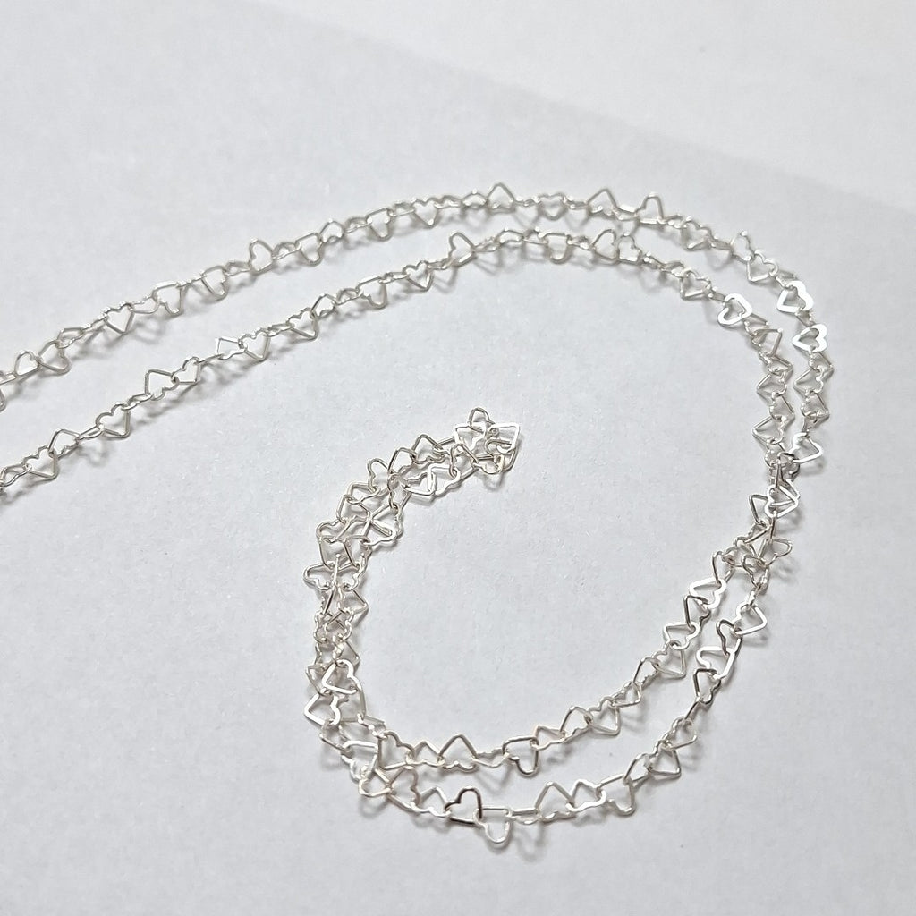 CADENA CORAZONES PLATA .925 60 CM 3.02 GR (NUEVO)