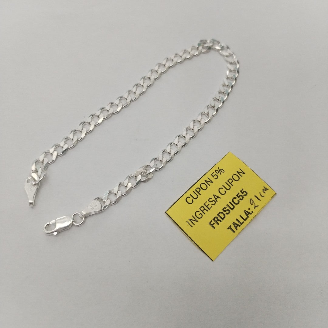 PULSERA BARBADA PLATA .925 21 CM 7.43 GR (NUEVO)