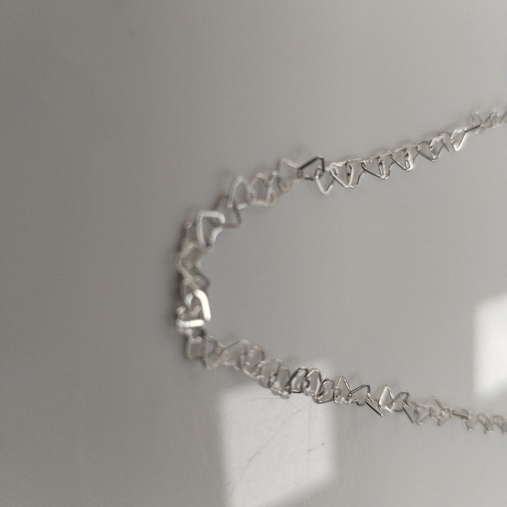 CADENA CORAZONES PLATA .925 60 CM 3.02 GR (NUEVO)