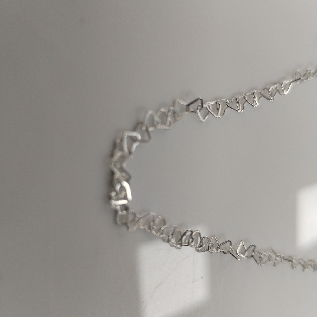 CADENA CORAZONES PLATA .925 60 CM 3.02 GR (NUEVO)