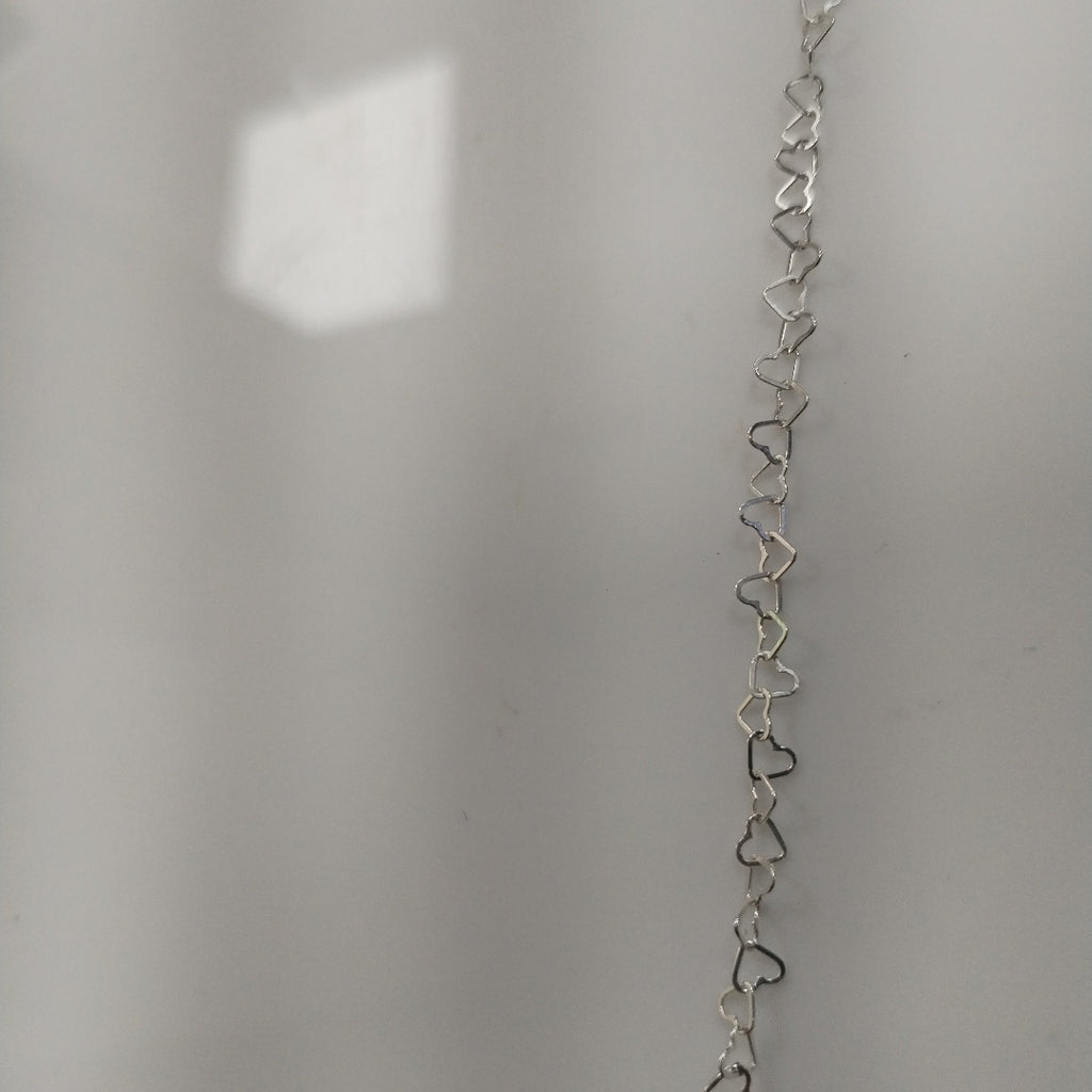 CADENA CORAZONES PLATA .925 60 CM 3.02 GR (NUEVO)