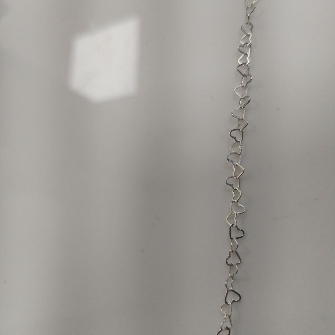 CADENA CORAZONES PLATA .925 60 CM 3.02 GR (NUEVO)
