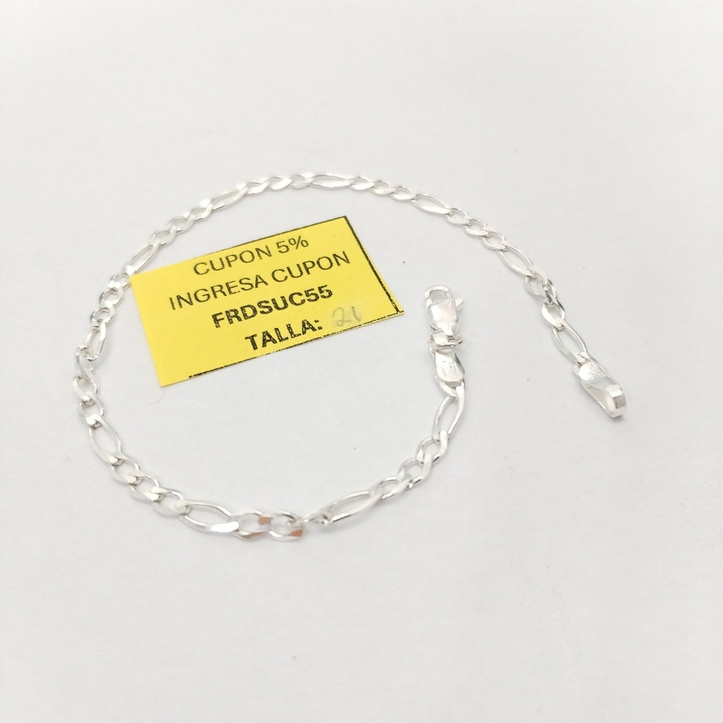 PULSERA TEJIDO 3X1 PLATA .925 21 CM 3.2 GR (NUEVO)
