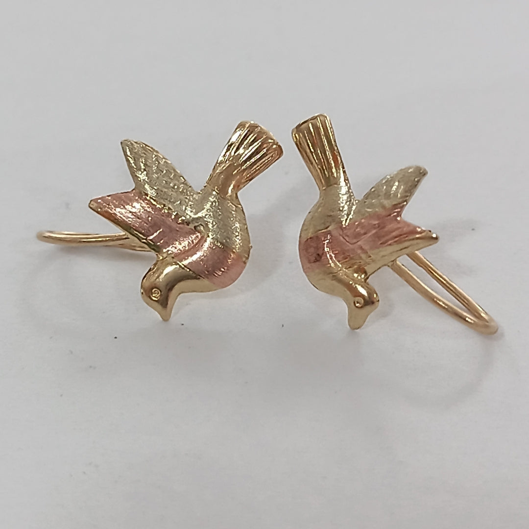 ARETES PAR ORO, ORO COMBINADO 14 K 1.2 GRMS (SEMINUEVO)