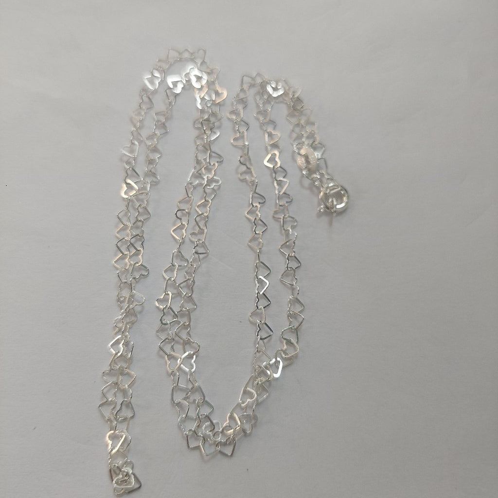 CADENA CORAZONES PLATA .925 60 CM 3.02 GR (NUEVO)