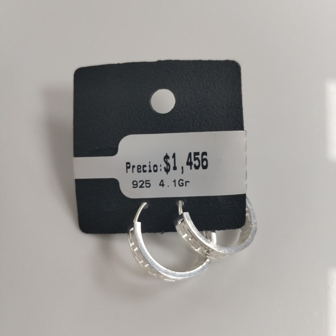 ARETES ARRACADAS GRECAS PLATA .925 4.13 GR (NUEVO)