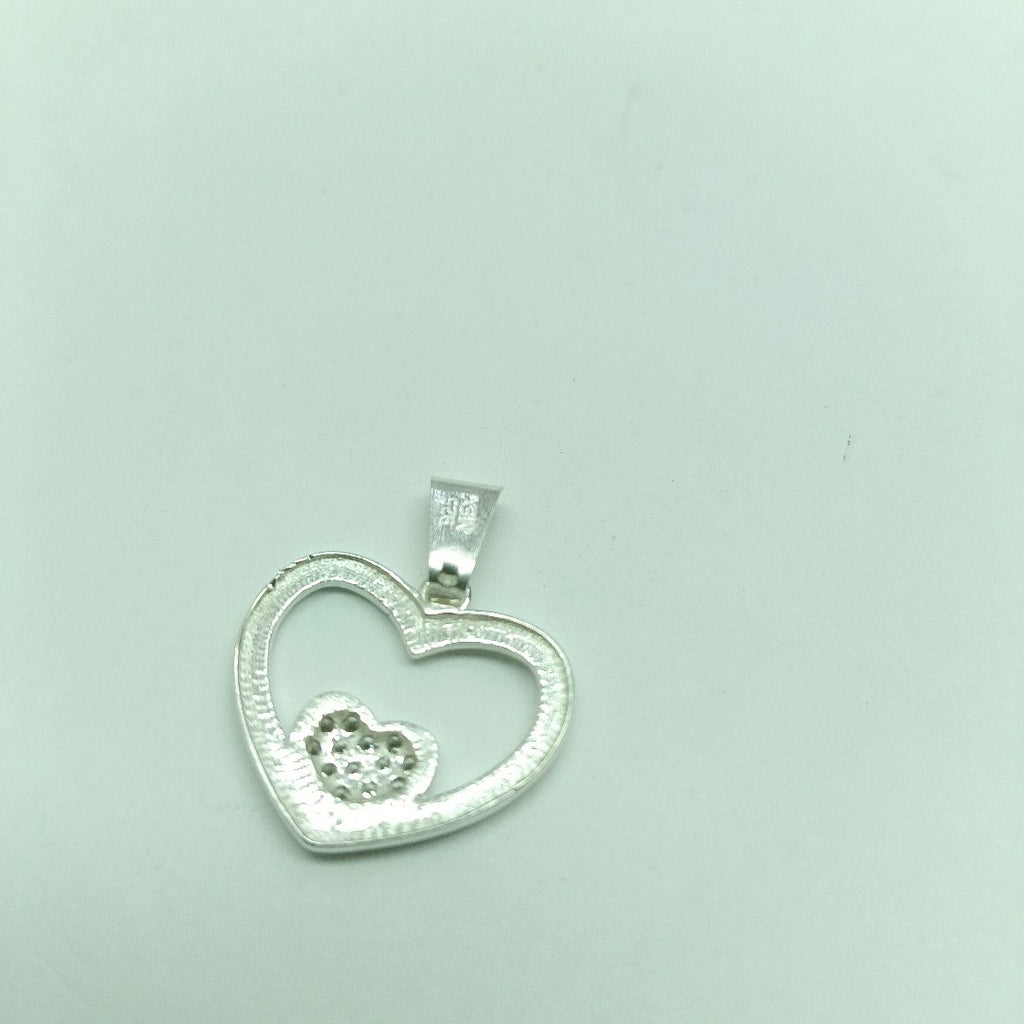 DIJE CORAZON C/CIRCONIAS PLATA .925 2.8 GR (NUEVO)