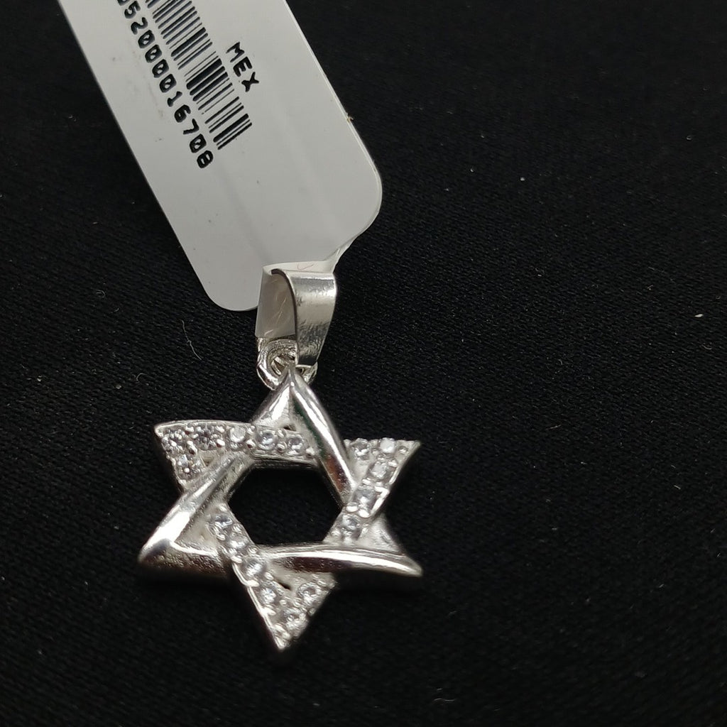 DIJE ESTRELLA DE DAVID C/CIRCONIAS PLATA .925 2.6 GR (NUEVO)