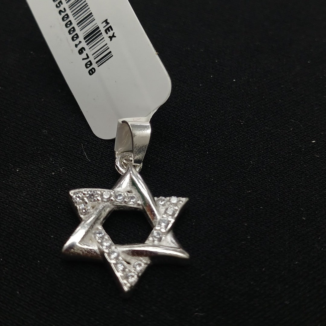 DIJE ESTRELLA DE DAVID C/CIRCONIAS PLATA .925 2.6 GR (NUEVO)
