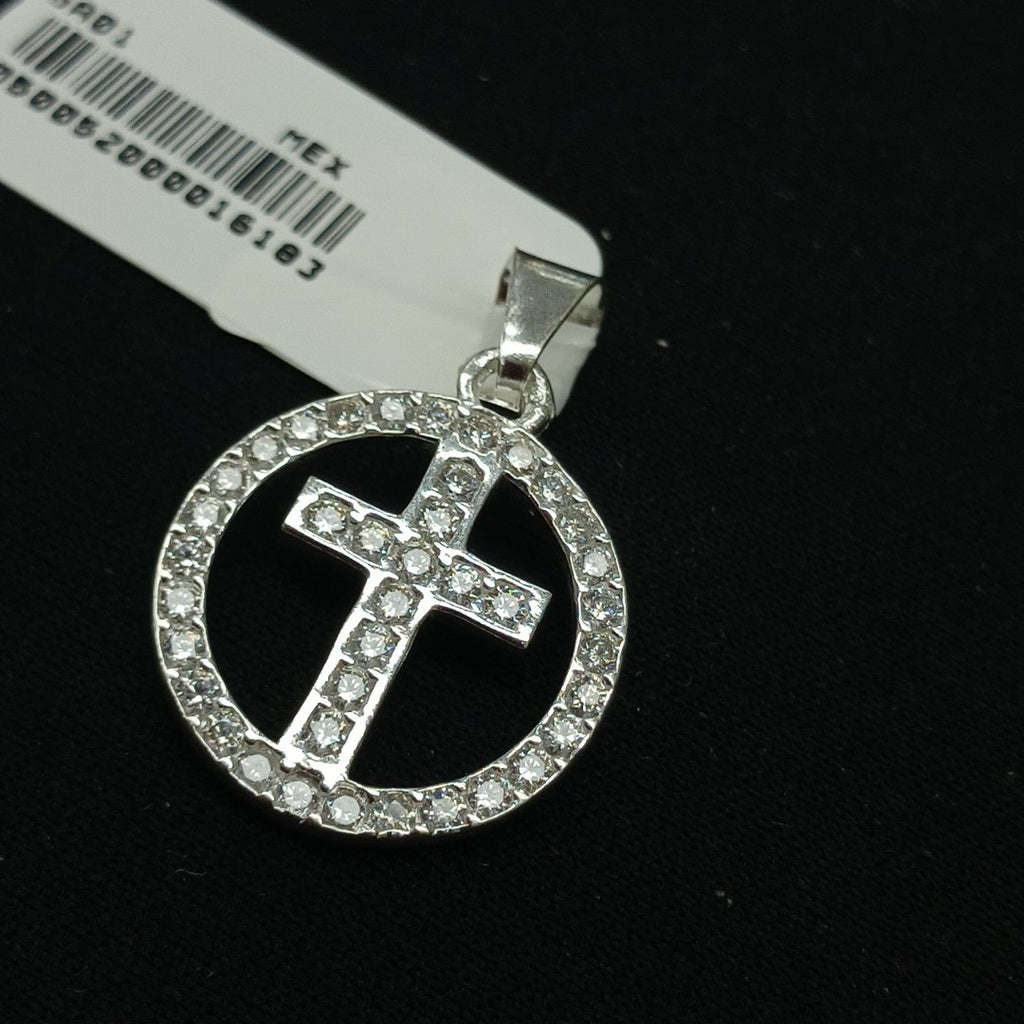 DIJE CRUZ C/CIRCONIAS PLATA .925 2.5 GR (NUEVO)