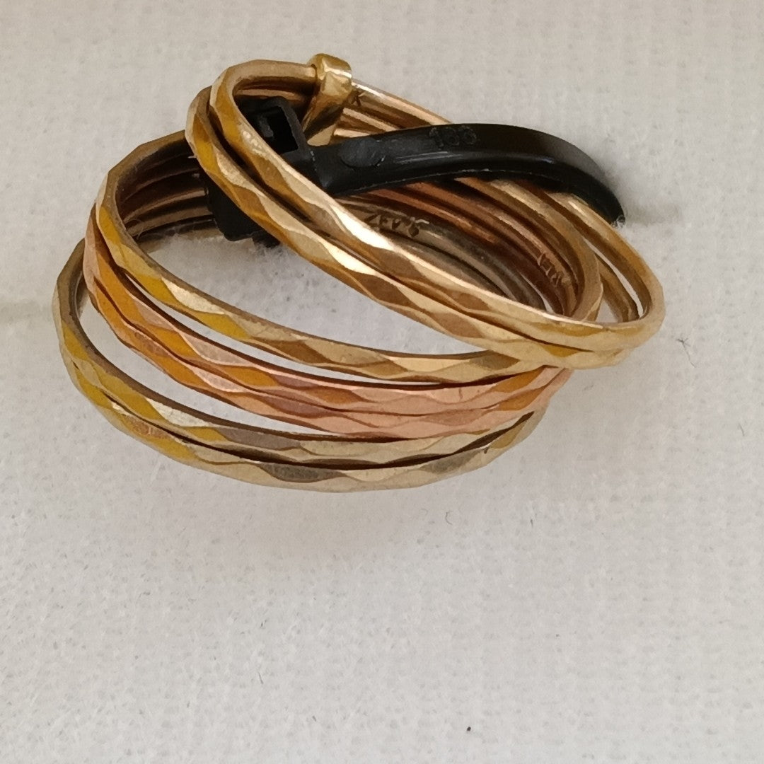 SEMANARIO DE ARGOLLAS ORO, ORO COMBINADO 14 K 3.9 GRMS (SEMINUEVO)