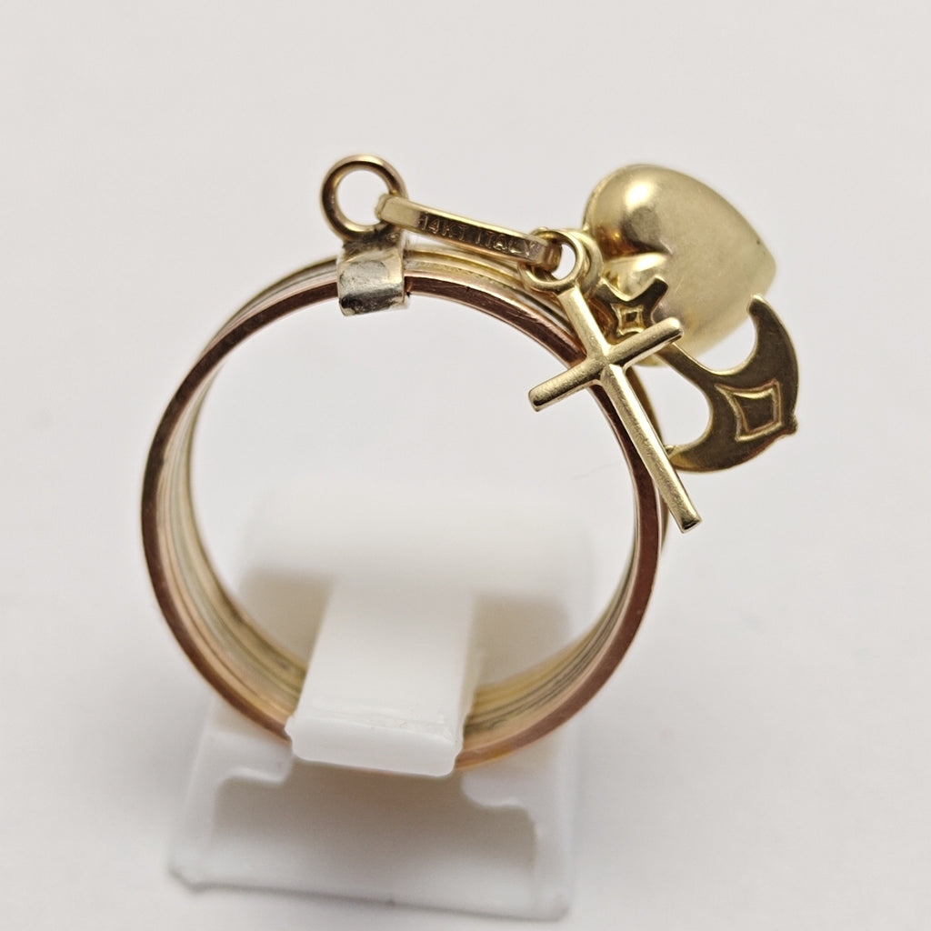 ANILLITO, SEMANARIO DE ARGOLLAS ORO COMBINADO 14 K 4.6 GRMS (SEMINUEVO)