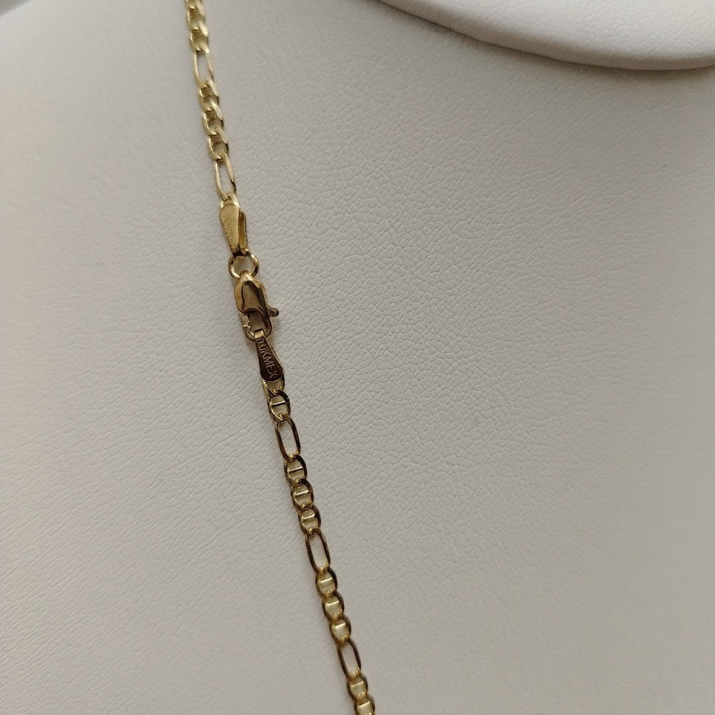 CADENAS TEJIDO FIGARO GUCHI ORO 10K 55 CM 5 GR (NUEVO)