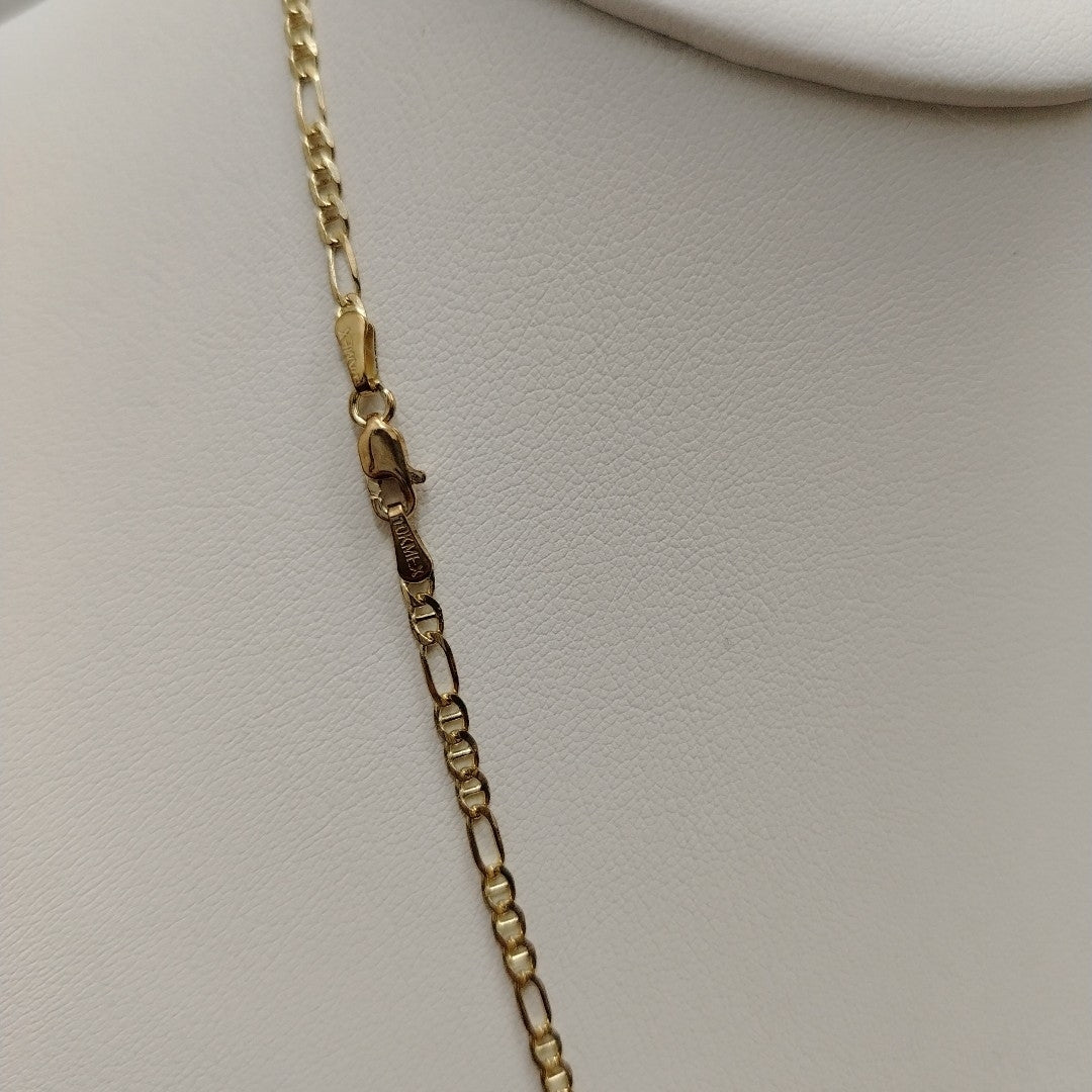 CADENAS TEJIDO FIGARO GUCHI ORO 10K 55 CM 5 GR (NUEVO)