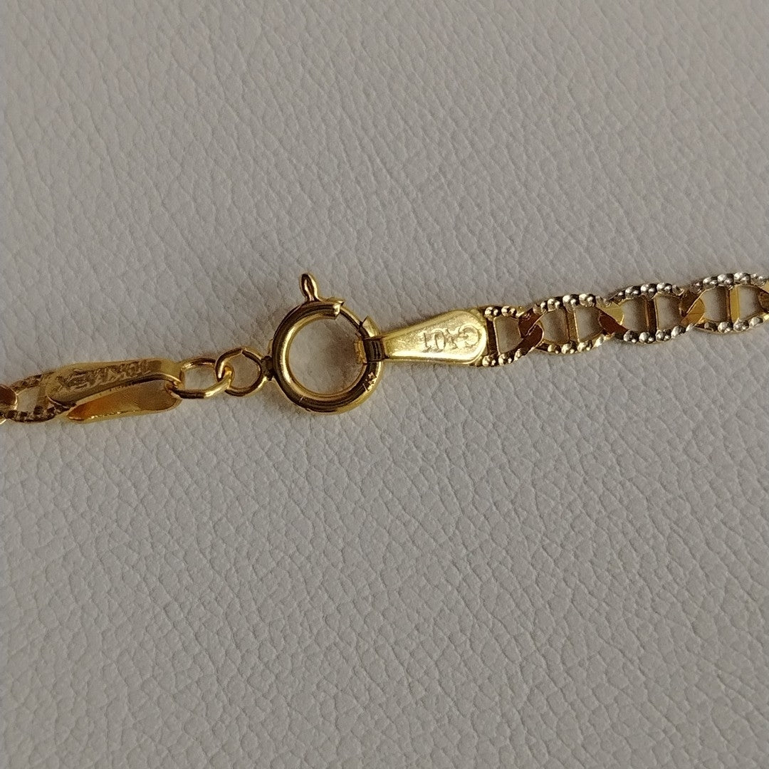 CADENAS TEJIDO GUCHI DIAMANTADO ORO 10K 55 CM 3.9 GR (NUEVO)