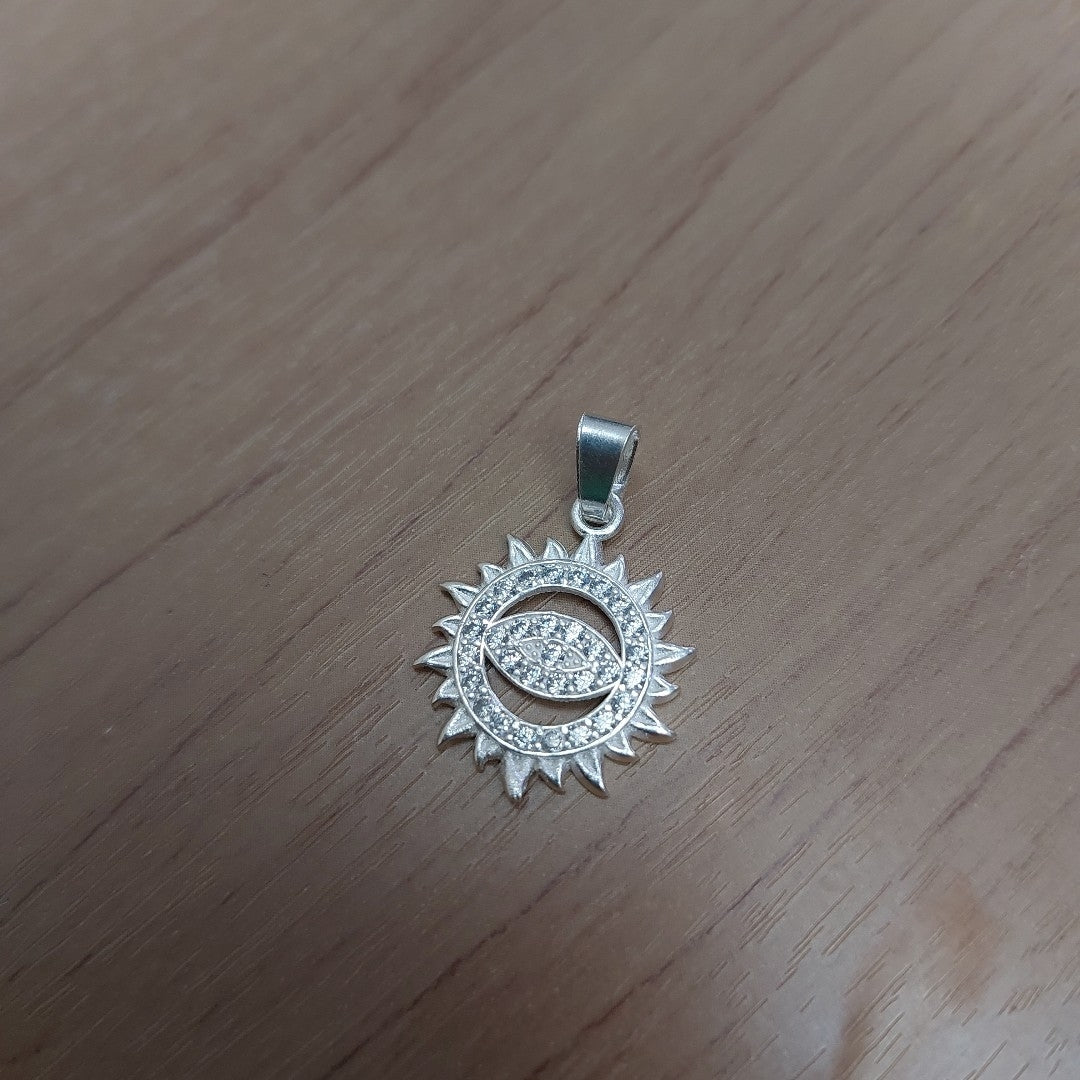 DIJE OJO MAGICO CON CIRCONIAS PLATA .925 2 GR (NUEVO)