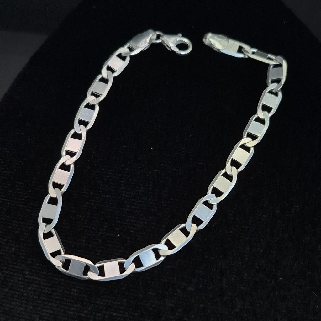 PULSERA TEJIDO ESPEJO PLATA .925 21 CM 7.3 GR (NUEVO)