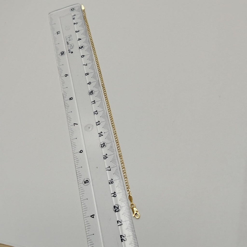 PULSERAS BARBADA DIAMANTADA ORO 14K 18 CM 2.4 GR (NUEVO)