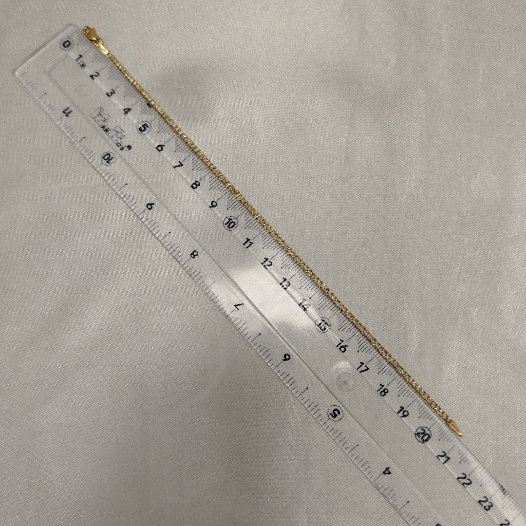 PULSERAS BARBADA DIAMANTADA ORO 14K 18 CM 2.4 GR (NUEVO)