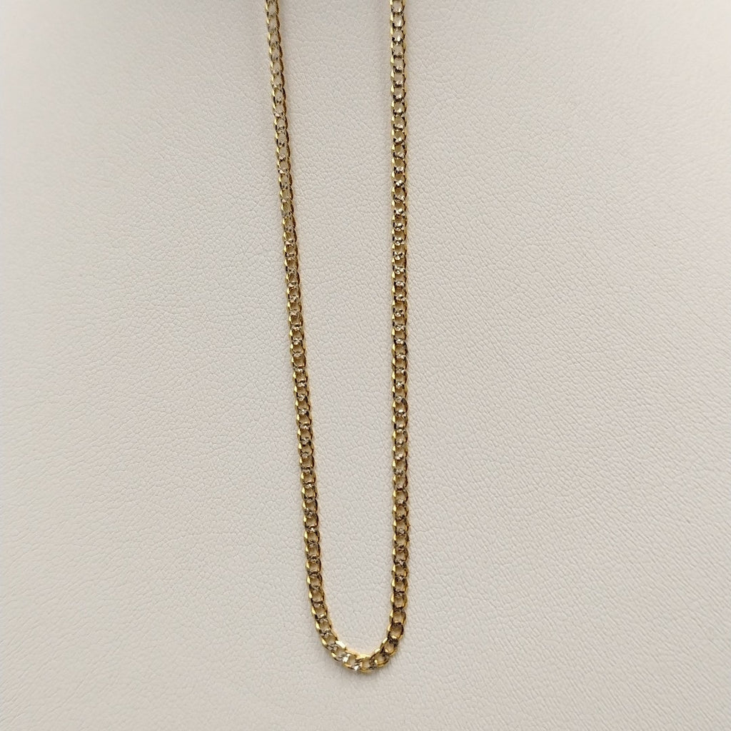CADENAS BARBADA DIAMANTADA ORO 14K 55 CM 5.8 GR (NUEVO)