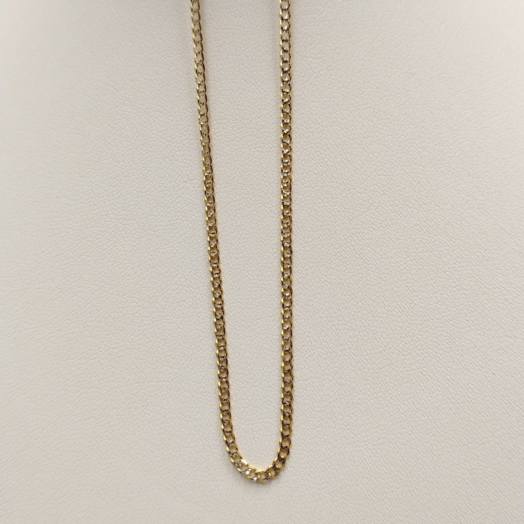 CADENAS BARBADA DIAMANTADA ORO 14K 55 CM 5.8 GR (NUEVO)
