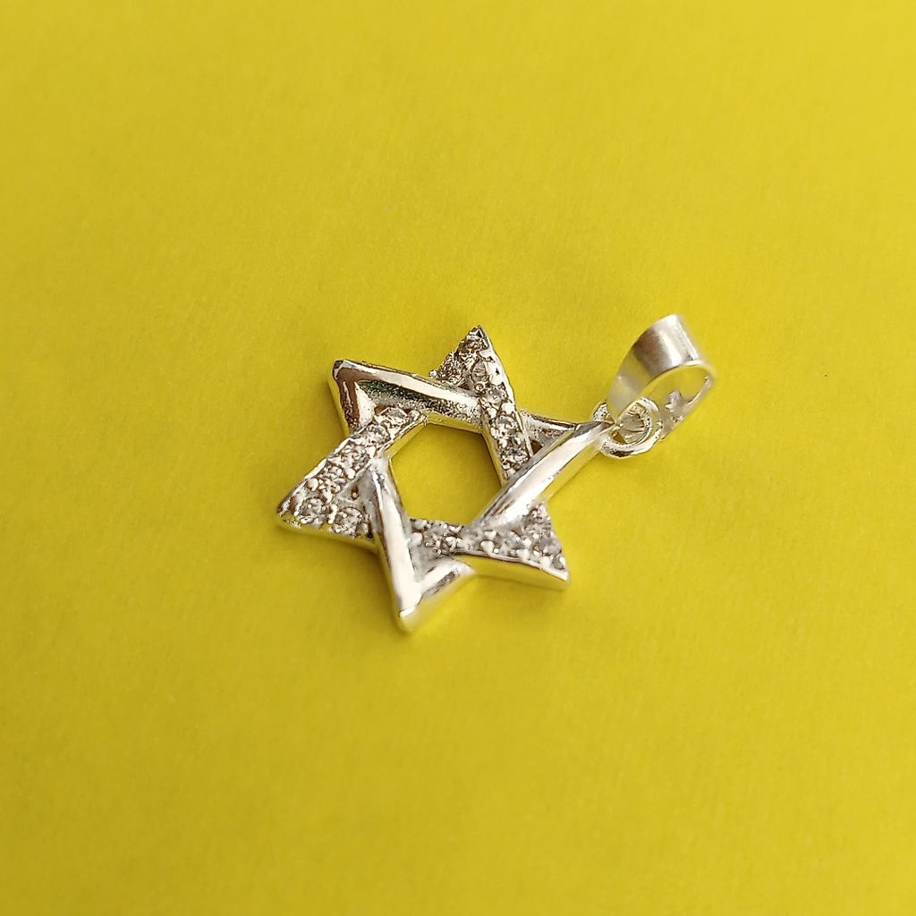 DIJE ESTRELLA DE DAVID C/CIRCONIAS PLATA .925 2.6 GR (NUEVO)