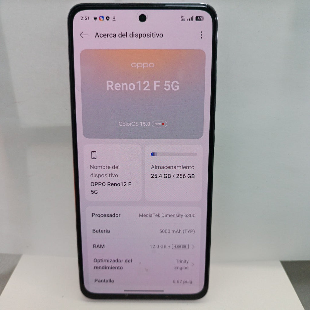 CELULAR OPPO RENO 12F 5G CPH2637 256 GB 12 GB RAM (SEMINUEVO)