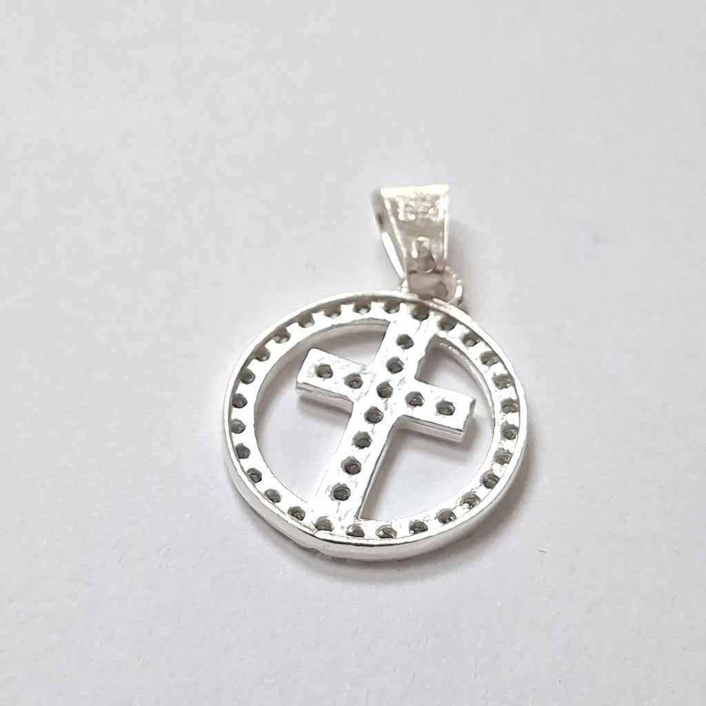 DIJE CRUZ C/CIRCONIAS PLATA .925 2.5 GR (NUEVO)