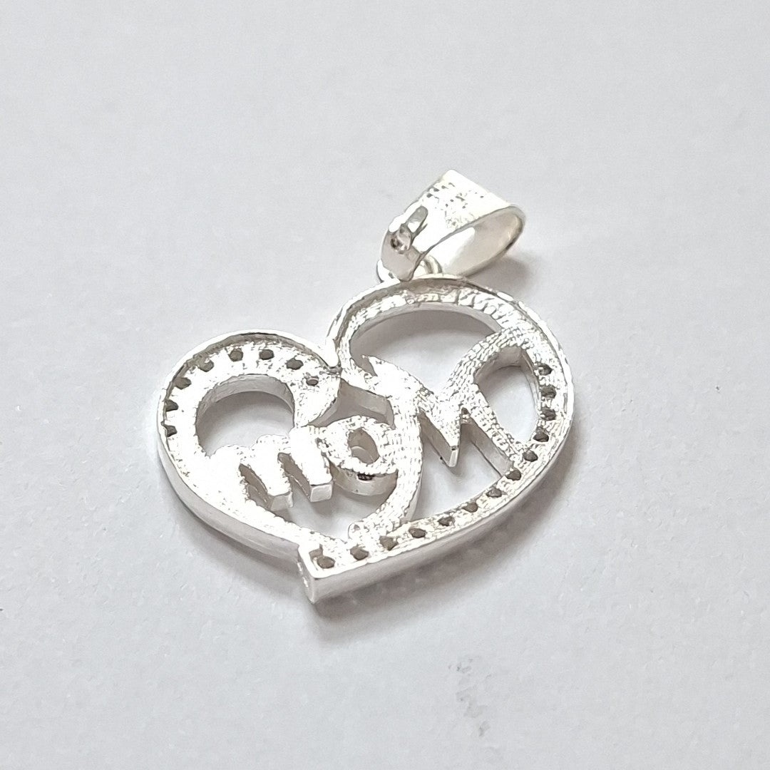 DIJE CORAZON C/CIRCONIAS PLATA .925 3.1 GR (NUEVO)