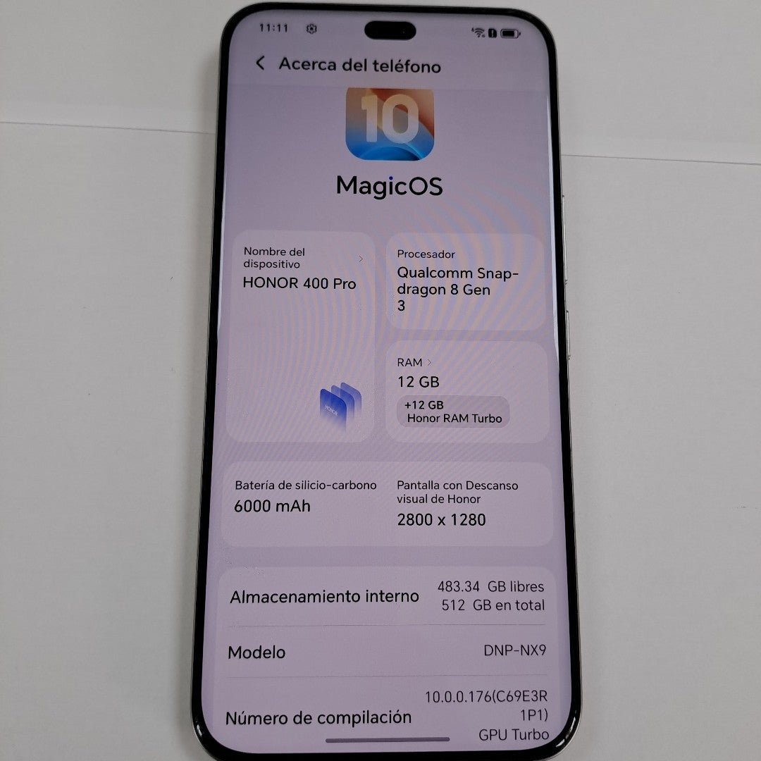CELULAR HONOR 400 PRO DNP-NX9 (2025) 512 GB 12 GB RAM (SEMINUEVO)