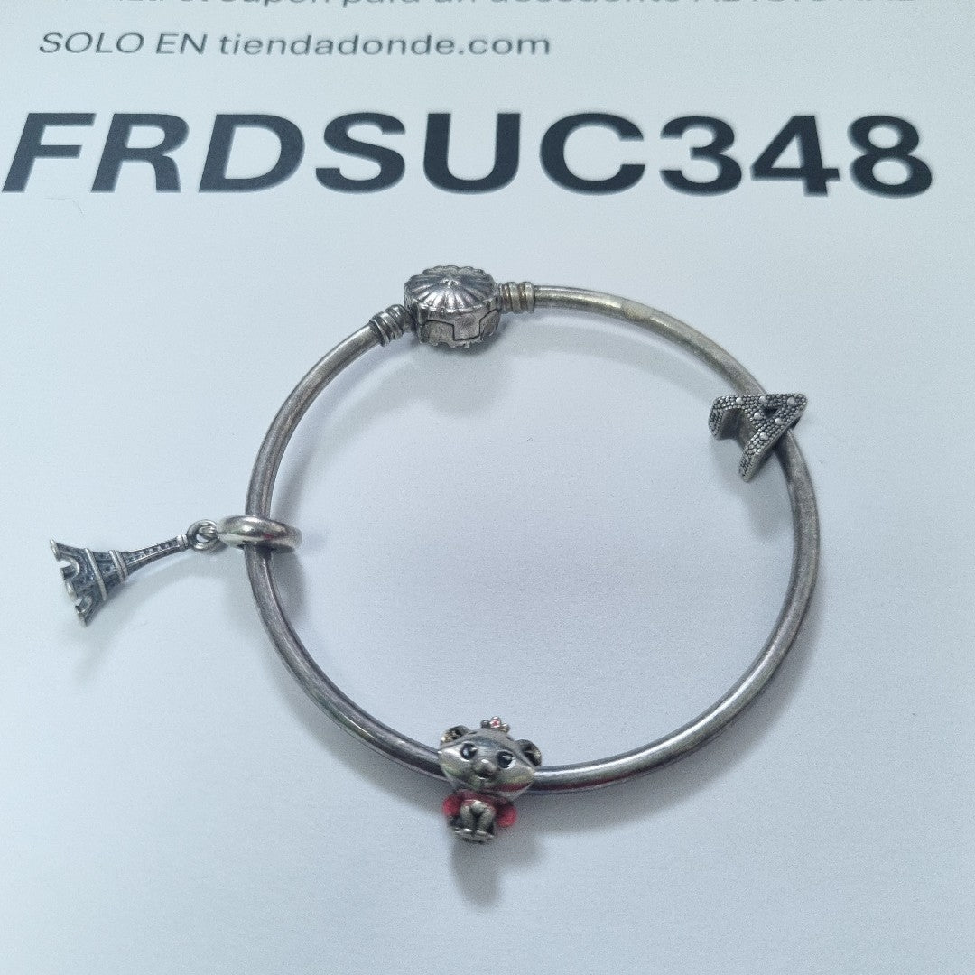 DIJE, PULSERA RIGIDA PLATA 17.8 GRMS (SEMINUEVO)