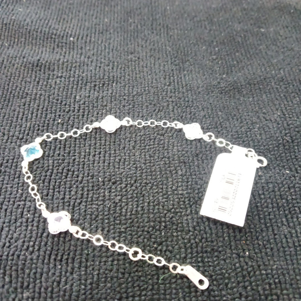 PULSERA ESPECIAL CON PIEDRAS DE COLOR PLATA .925 18 CM 3.32 GR (NUEVO)